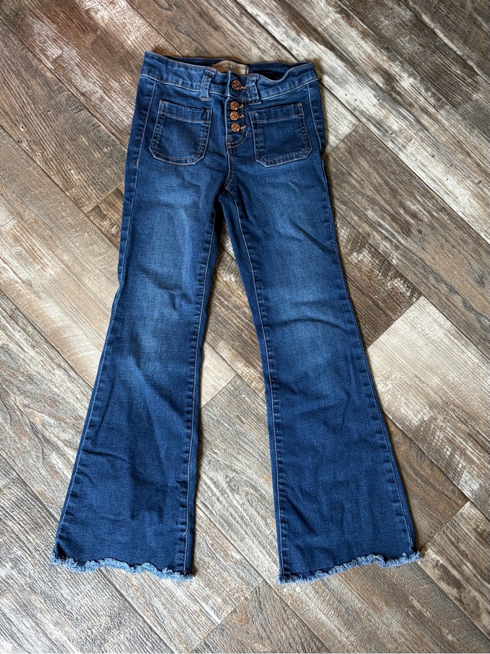 Celebrity Pink Dark Blue Flared Jeans with Button Fly